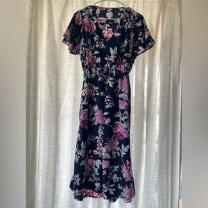 Floral V-Neck Maternity Dress